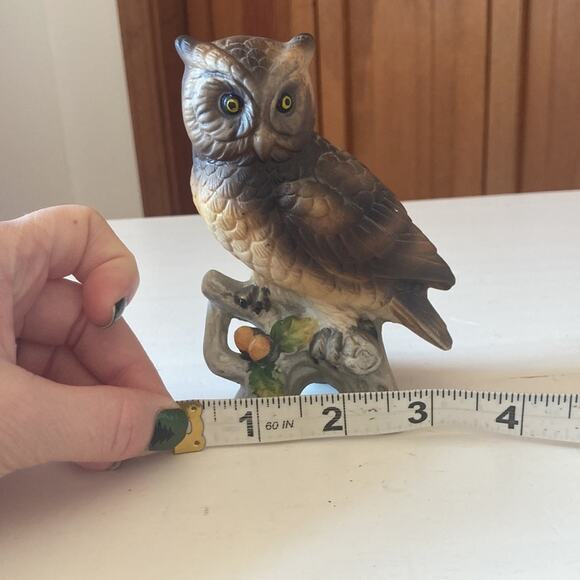Vintage Porcelain Owl on Branch Figurine - Picture 13 of 13